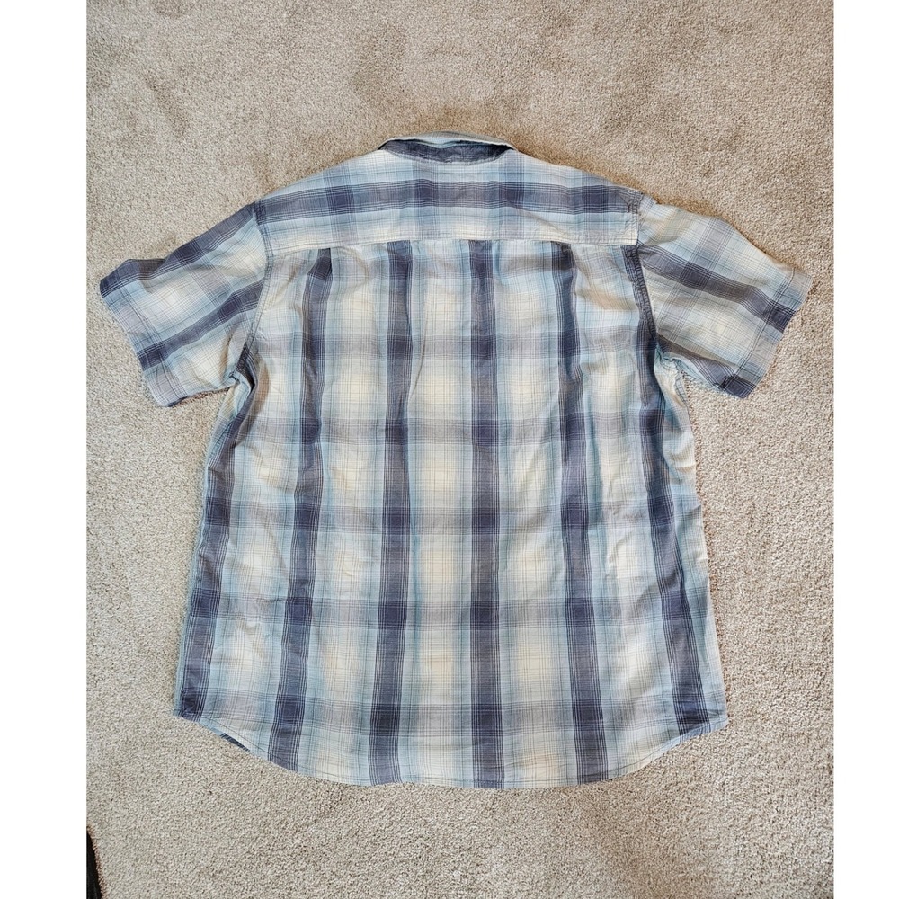 Carhartt Button Down Shirt Mens XL Blue Plaid Relaxed Fit S/S Workwear Utility - Picture 3 of 9